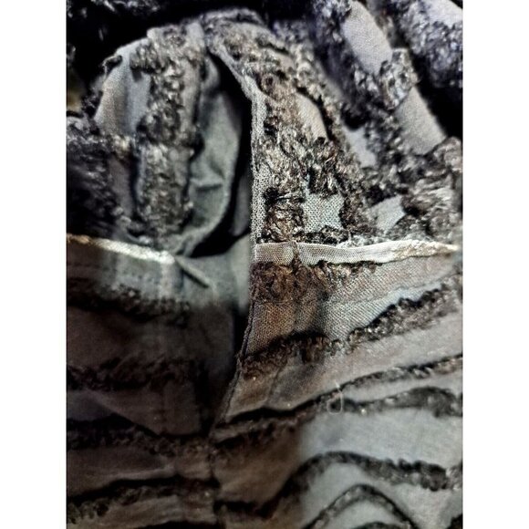 Vintage Flashback Women's M Black Tan Button Front Mandarin Collar Jacket Blazer - Picture 8 of 9